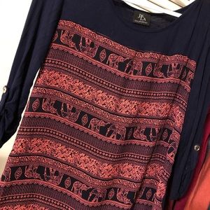 3/4 sleeves top size large